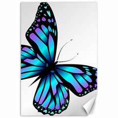 Blue And Pink Butterfly Illustration, Monarch Butterfly Cartoon Blue, Cartoon Blue Butterfly Free Pn Canvas 24  X 36 