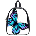 Blue And Pink Butterfly Illustration, Monarch Butterfly Cartoon Blue, Cartoon Blue Butterfly Free Pn School Bag (Small) Front