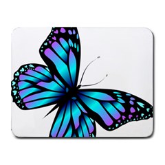 Blue And Pink Butterfly Illustration, Monarch Butterfly Cartoon Blue, Cartoon Blue Butterfly Free Pn Small Mousepad by asedoi