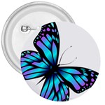 Blue And Pink Butterfly Illustration, Monarch Butterfly Cartoon Blue, Cartoon Blue Butterfly Free Pn 3  Buttons Front