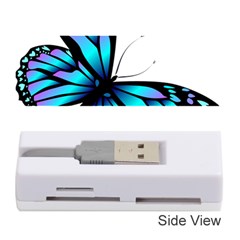 Blue And Pink Butterfly Illustration, Monarch Butterfly Cartoon Blue, Cartoon Blue Butterfly Free Pn Memory Card Reader (stick)