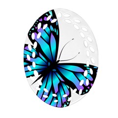 Blue And Pink Butterfly Illustration, Monarch Butterfly Cartoon Blue, Cartoon Blue Butterfly Free Pn Ornament (oval Filigree)