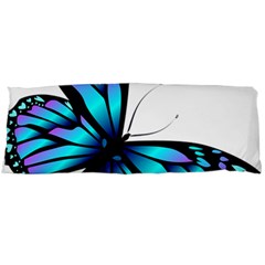 Blue And Pink Butterfly Illustration, Monarch Butterfly Cartoon Blue, Cartoon Blue Butterfly Free Pn Body Pillow Case (dakimakura) by asedoi