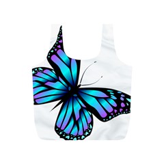 Blue And Pink Butterfly Illustration, Monarch Butterfly Cartoon Blue, Cartoon Blue Butterfly Free Pn Full Print Recycle Bag (s)