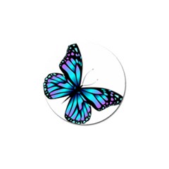 Blue And Pink Butterfly Illustration, Monarch Butterfly Cartoon Blue, Cartoon Blue Butterfly Free Pn Golf Ball Marker (10 Pack) by asedoi