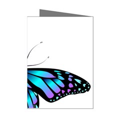 Blue And Pink Butterfly Illustration, Monarch Butterfly Cartoon Blue, Cartoon Blue Butterfly Free Pn Mini Greeting Cards (pkg Of 8)