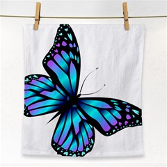 Blue And Pink Butterfly Illustration, Monarch Butterfly Cartoon Blue, Cartoon Blue Butterfly Free Pn Face Towel