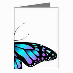 Blue And Pink Butterfly Illustration, Monarch Butterfly Cartoon Blue, Cartoon Blue Butterfly Free Pn Greeting Cards (pkg Of 8) by asedoi