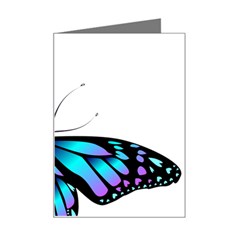 Blue And Pink Butterfly Illustration, Monarch Butterfly Cartoon Blue, Cartoon Blue Butterfly Free Pn Mini Greeting Card