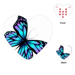 Blue And Pink Butterfly Illustration, Monarch Butterfly Cartoon Blue, Cartoon Blue Butterfly Free Pn Playing Cards Single Design (Heart) Front