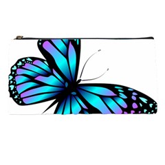 Blue And Pink Butterfly Illustration, Monarch Butterfly Cartoon Blue, Cartoon Blue Butterfly Free Pn Pencil Case by asedoi