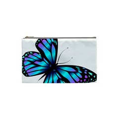 Blue And Pink Butterfly Illustration, Monarch Butterfly Cartoon Blue, Cartoon Blue Butterfly Free Pn Cosmetic Bag (small)