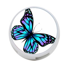 Blue And Pink Butterfly Illustration, Monarch Butterfly Cartoon Blue, Cartoon Blue Butterfly Free Pn 4-port Usb Hub (one Side)