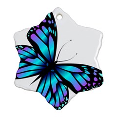 Blue And Pink Butterfly Illustration, Monarch Butterfly Cartoon Blue, Cartoon Blue Butterfly Free Pn Ornament (snowflake)