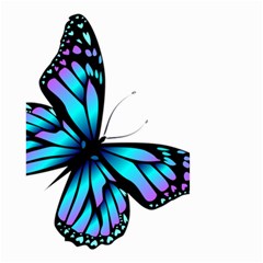 Blue And Pink Butterfly Illustration, Monarch Butterfly Cartoon Blue, Cartoon Blue Butterfly Free Pn Small Garden Flag (two Sides)