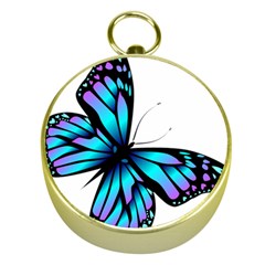 Blue And Pink Butterfly Illustration, Monarch Butterfly Cartoon Blue, Cartoon Blue Butterfly Free Pn Gold Compasses