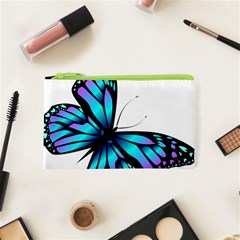 Blue And Pink Butterfly Illustration, Monarch Butterfly Cartoon Blue, Cartoon Blue Butterfly Free Pn Cosmetic Bag (xs)