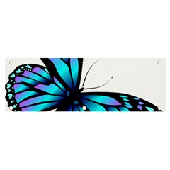 Blue And Pink Butterfly Illustration, Monarch Butterfly Cartoon Blue, Cartoon Blue Butterfly Free Pn Banner And Sign 6  X 2 