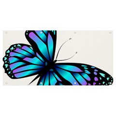 Blue And Pink Butterfly Illustration, Monarch Butterfly Cartoon Blue, Cartoon Blue Butterfly Free Pn Banner And Sign 8  X 4  by asedoi