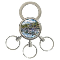 Piriapolis City Port, Maldonado, Uruguay 3-ring Key Chain by dflcprintsclothing