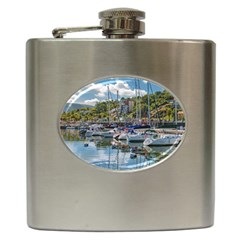 Piriapolis City Port, Maldonado, Uruguay Hip Flask (6 Oz) by dflcprintsclothing