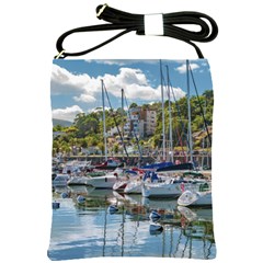 Piriapolis City Port, Maldonado, Uruguay Shoulder Sling Bag by dflcprintsclothing