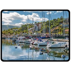 Piriapolis City Port, Maldonado, Uruguay Fleece Blanket (large) by dflcprintsclothing