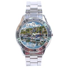 Piriapolis City Port, Maldonado, Uruguay Stainless Steel Analogue Watch by dflcprintsclothing