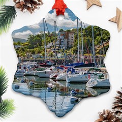 Piriapolis City Port, Maldonado, Uruguay Snowflake Ornament (two Sides) by dflcprintsclothing