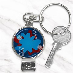 Background Abstract Design Blue Nail Clippers Key Chain