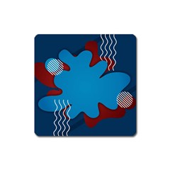 Background Abstract Design Blue Square Magnet by Ravend