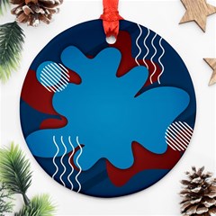 Background Abstract Design Blue Round Ornament (two Sides) by Ravend