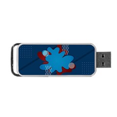 Background Abstract Design Blue Portable Usb Flash (two Sides) by Ravend