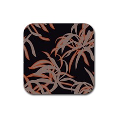 Leaf Leaves Pattern Print Rubber Coaster (square) by Ravend