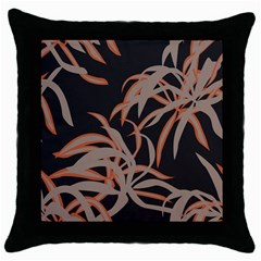 Leaf Leaves Pattern Print Throw Pillow Case (black) by Ravend