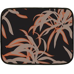 Leaf Leaves Pattern Print Fleece Blanket (mini) by Ravend