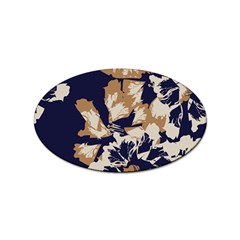 Abstract Flowers Background Pattern Sticker (oval) by Ravend