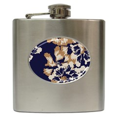 Abstract Flowers Background Pattern Hip Flask (6 Oz) by Ravend