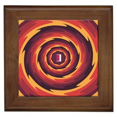 Illustration Door Abstract Concentric Pattern Framed Tile by Ravend