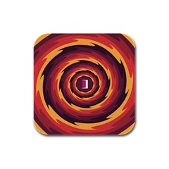 Illustration Door Abstract Concentric Pattern Rubber Square Coaster (4 Pack) by Ravend