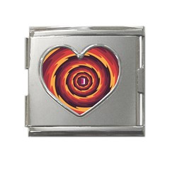 Illustration Door Abstract Concentric Pattern Mega Link Heart Italian Charm (18mm) by Ravend