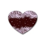 Ornamental Leaves Wallpaper Plants Rubber Heart Coaster (4 pack) Front