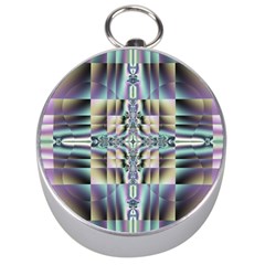 Modern Art Abstract Pattern Silver Compasses by Ravend