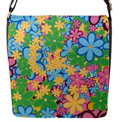 Flower Spring Background Blossom Flap Closure Messenger Bag (s) by Ravend