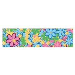 Flower Spring Background Blossom Oblong Satin Scarf (16  X 60 ) by Ravend