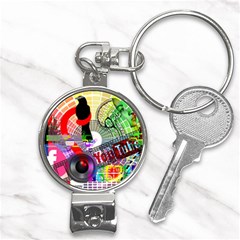 Social Media Interaction Woman Nail Clippers Key Chain