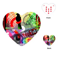 Social Media Interaction Woman Playing Cards Single Design (heart)