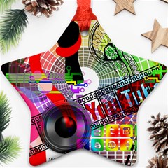 Social Media Interaction Woman Star Ornament (two Sides) by Ravend