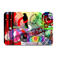 Social Media Interaction Woman Plate Mats by Ravend