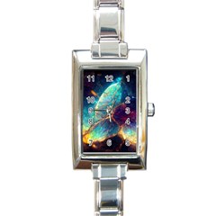 Abstract Galactic Rectangle Italian Charm Watch by Ravend